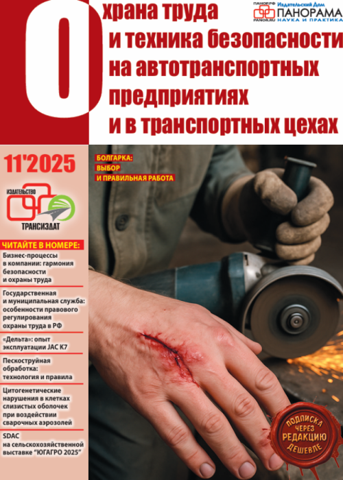 Охрана труда и техника безопасности на автотранспортных предприятиях и в транспортных цехах, № 11, 2025